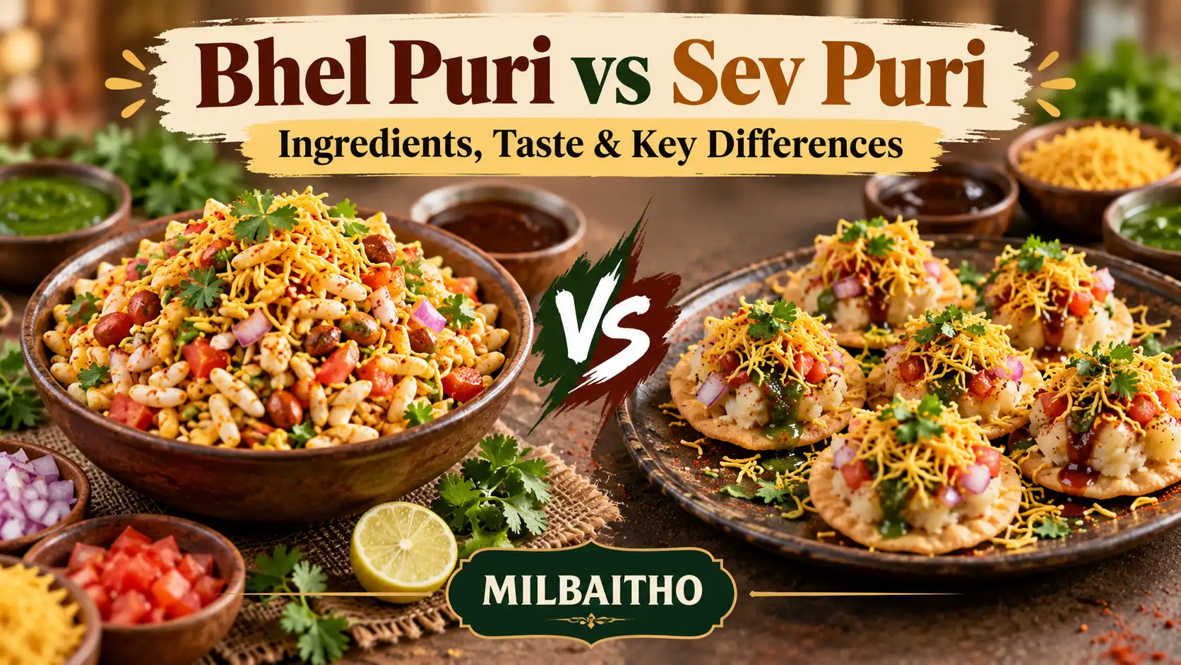 Editorial comparison of bhel puri and sev puri