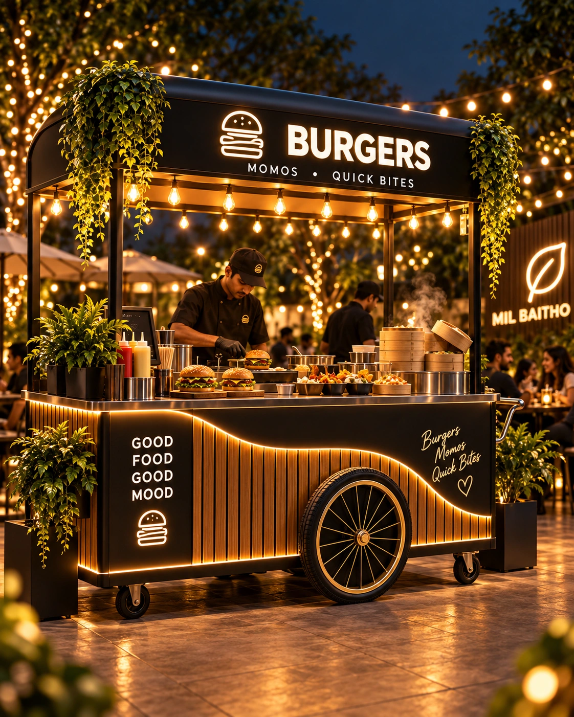 Milbaitho burger momos and quick bites cart
