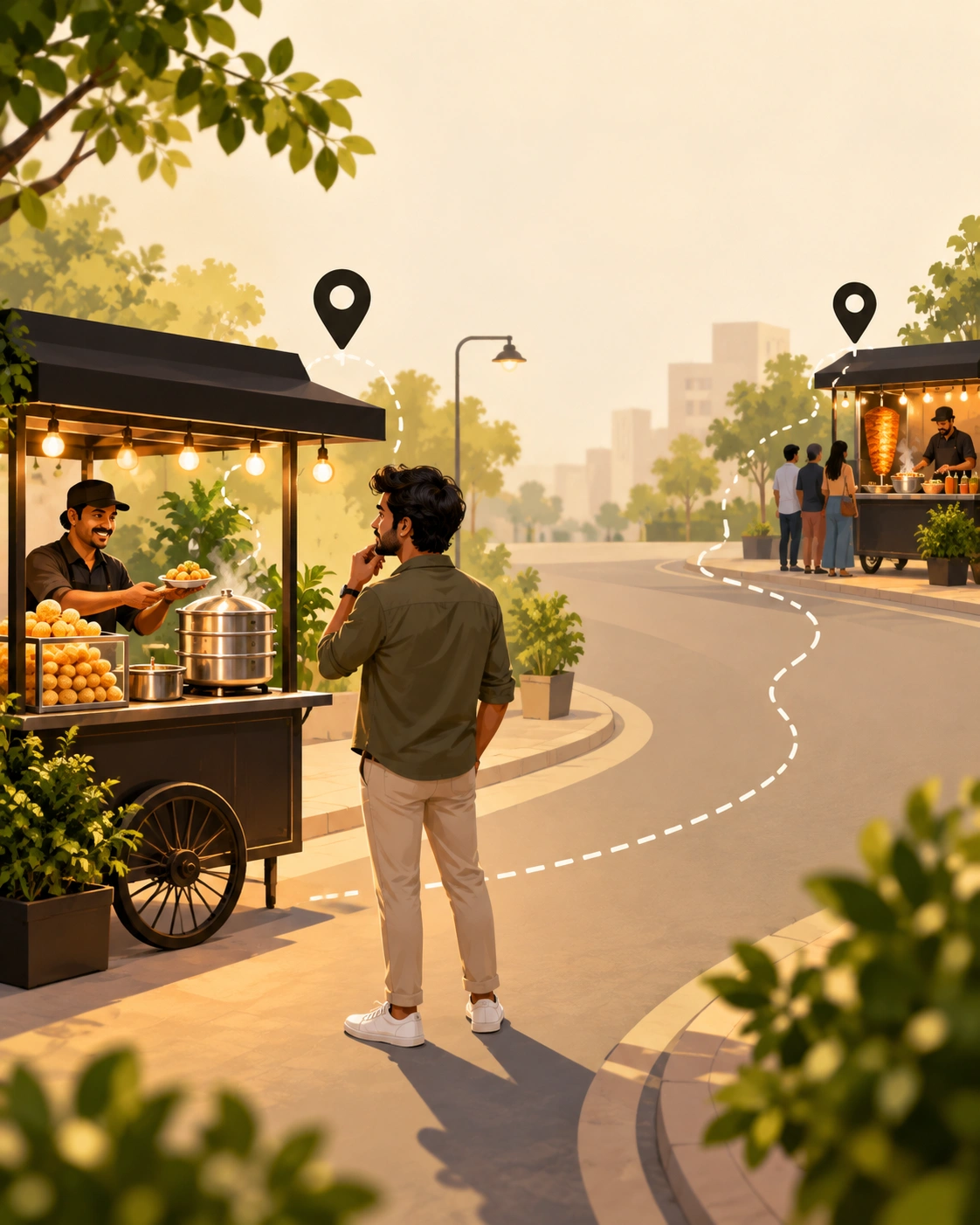 Street food spread across different places