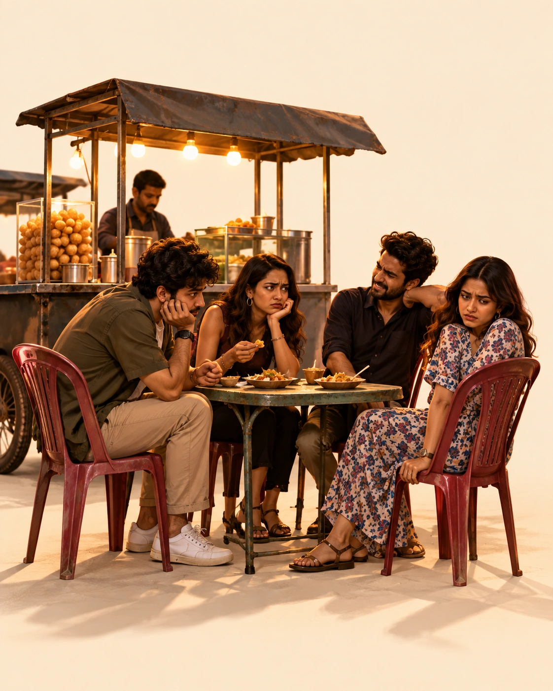 Lack of proper seating at street food places