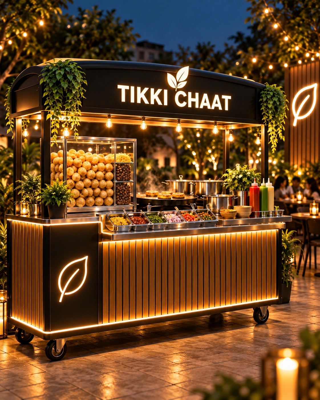 Milbaitho tikki chaat and golgappa cart